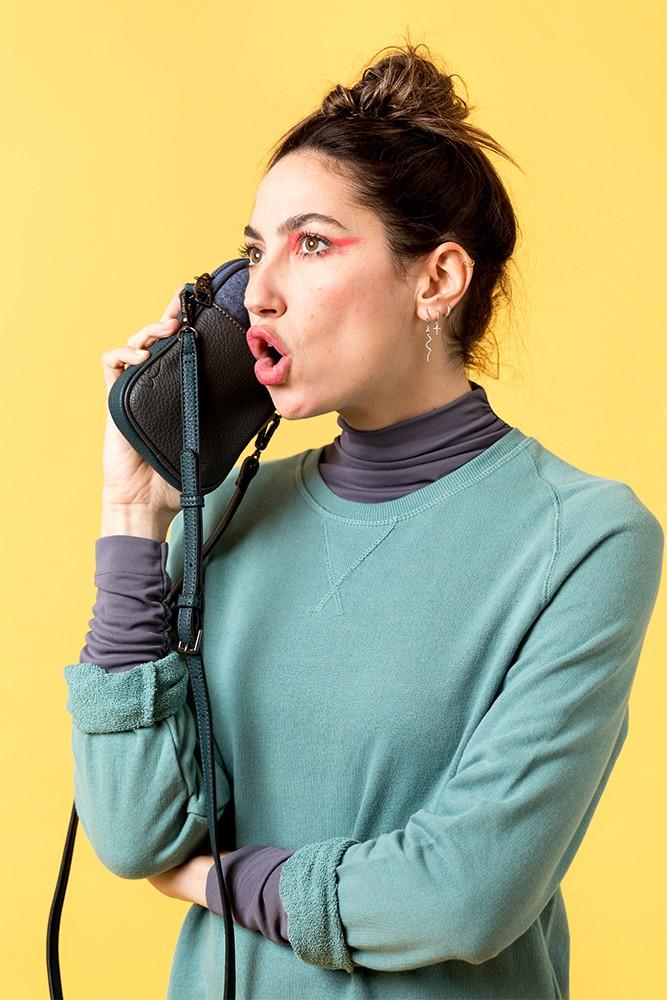 Abbacino Bolso Para El Móvil De Mujer En Fieltro Azul
