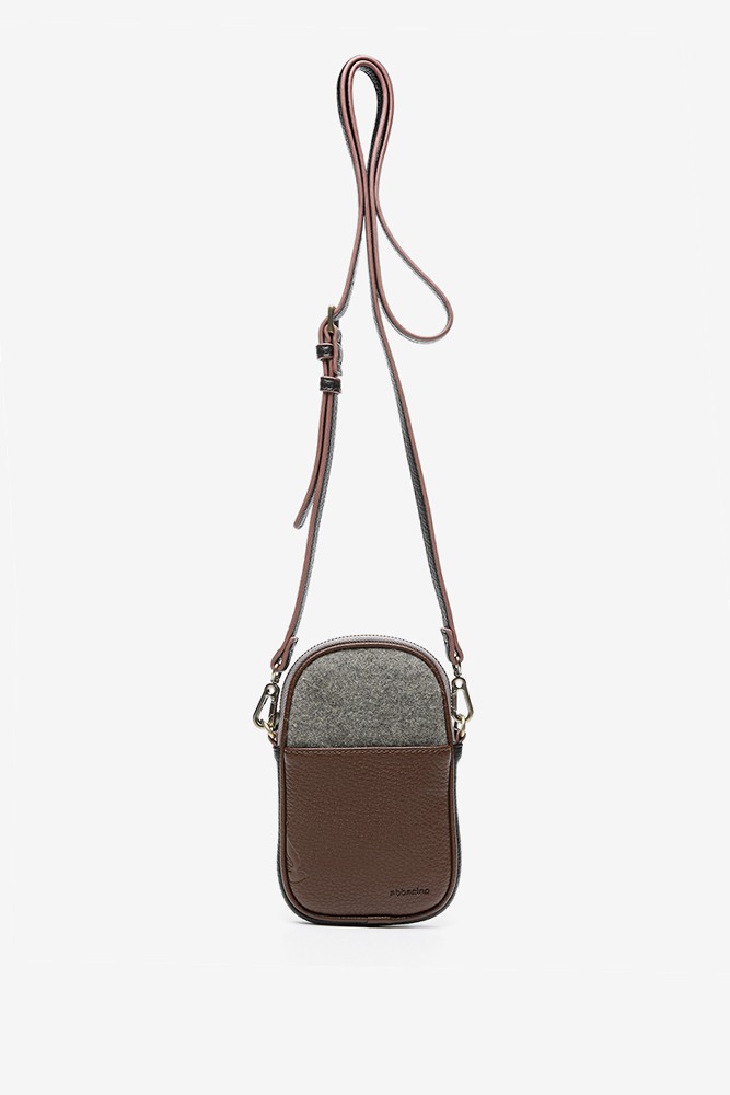 Abbacino Bolso Para El Móvil De Mujer En Fieltro Marrón