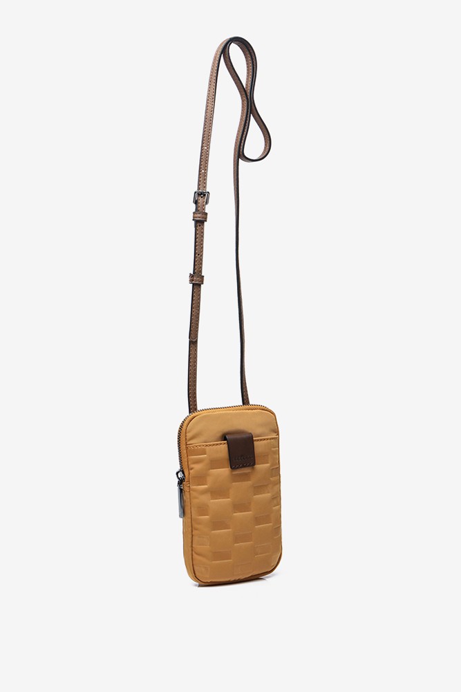 Abbacino Bolso para el móvil de mujer en nylon acolchado ámbar