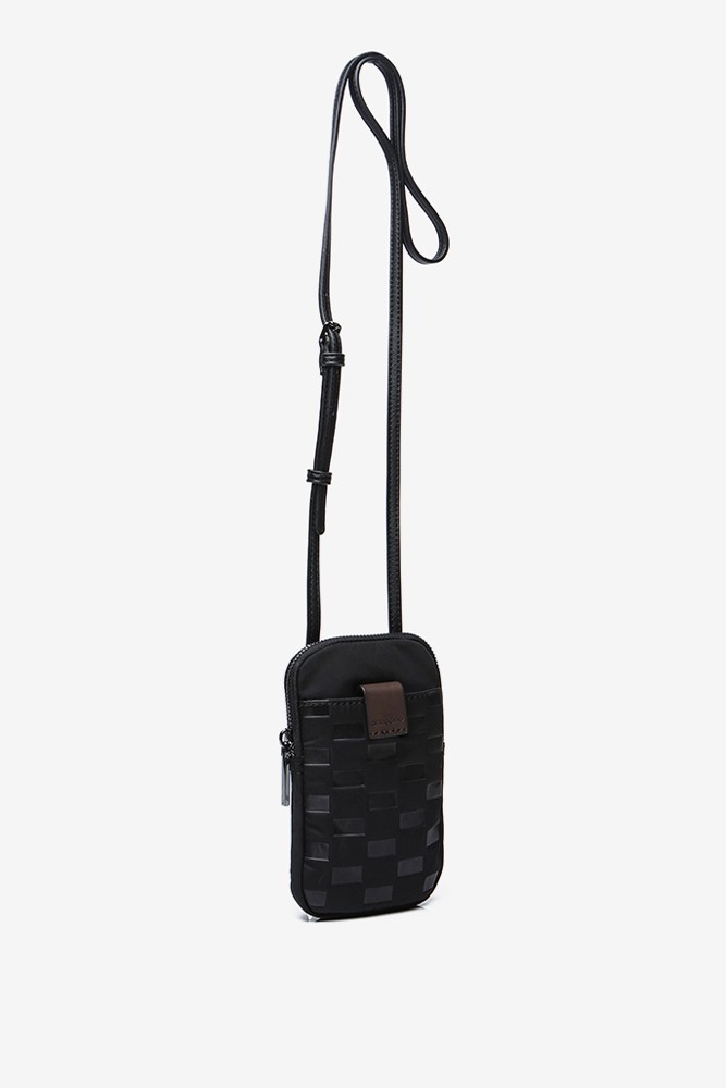 Abbacino Bolso para el móvil de mujer en nylon acolchado negro