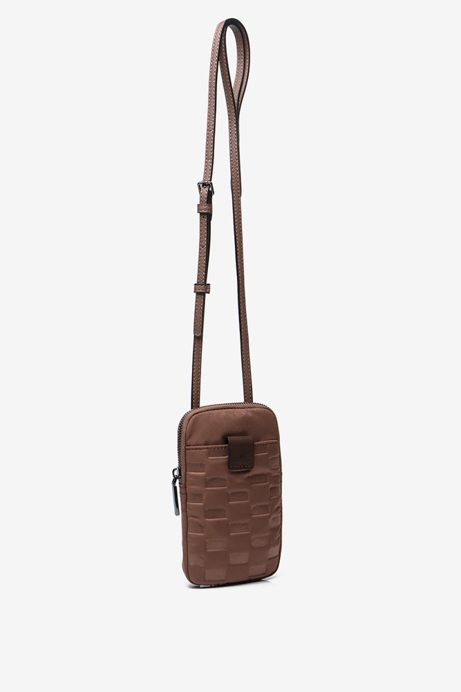 Abbacino Bolso para el móvil de mujer en nylon acolchado taupe