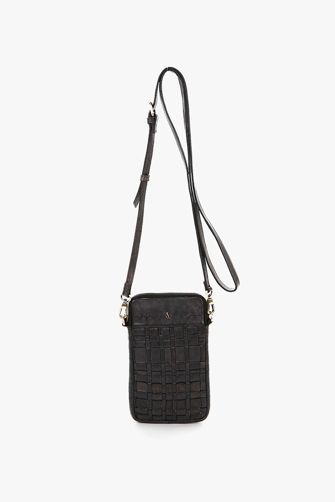 Abbacino Bolso Para El Móvil De Mujer En Piel Trenzada Verde