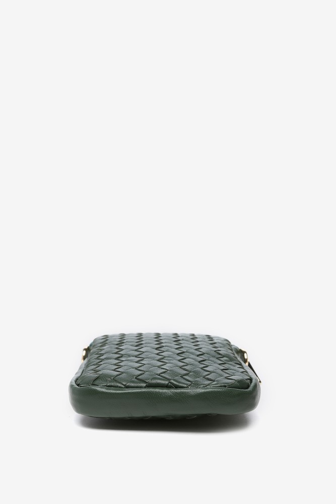 Abbacino Bolso Para El Móvil De Piel Trenzada En Verde
