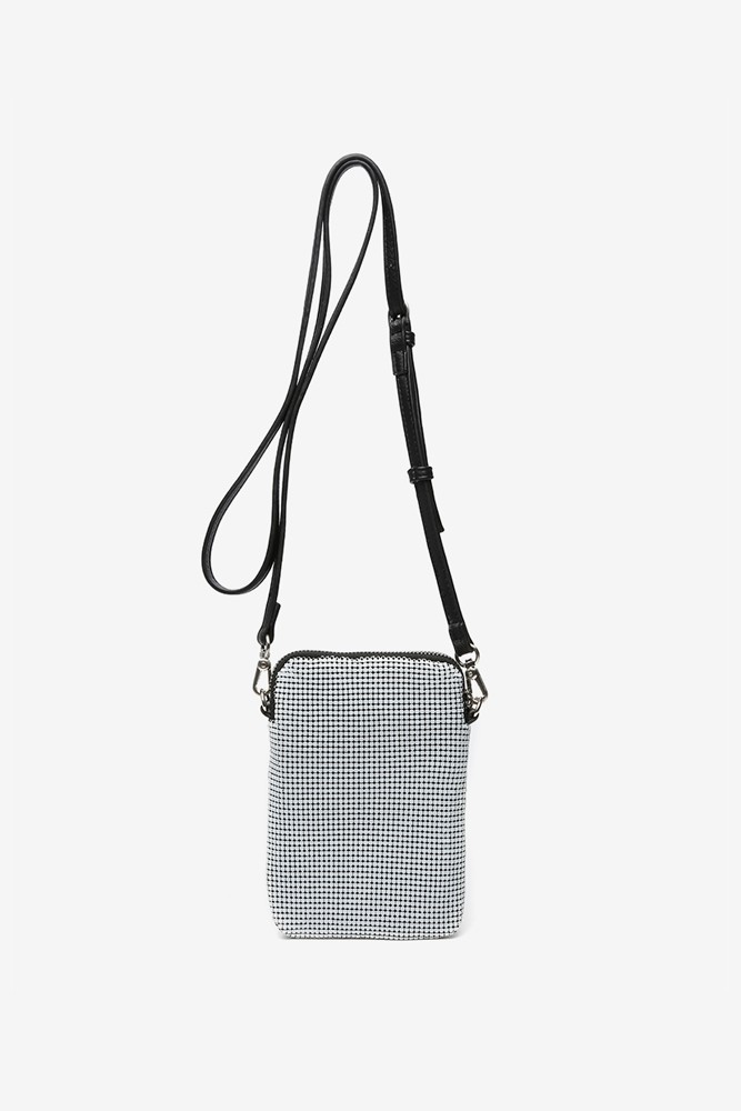 Abbacino Bolso Para El Móvil En Malla Metálica Con Print Tropical En Negro