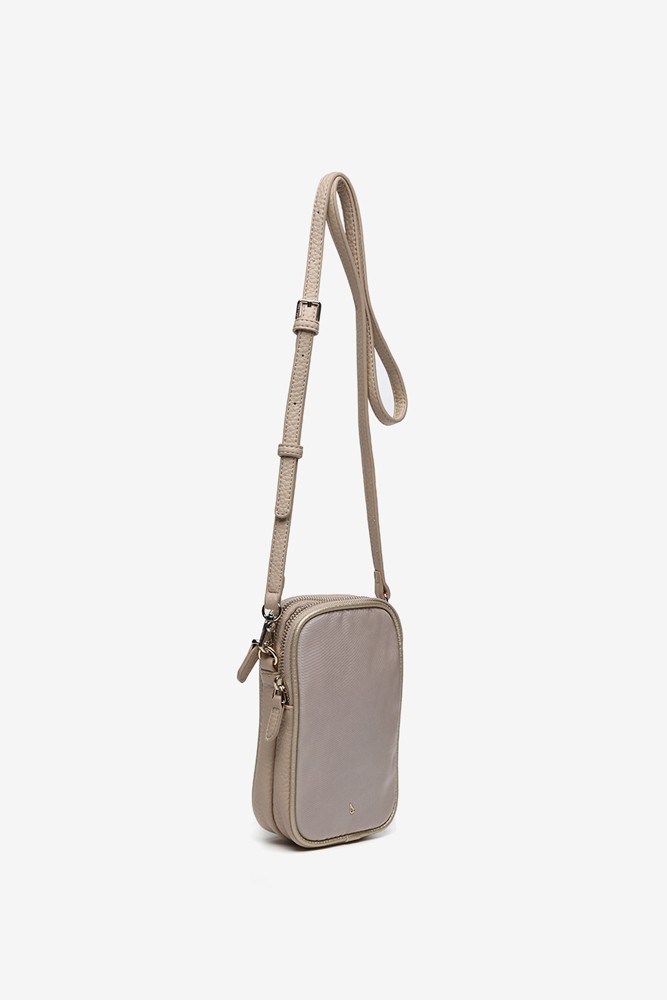 Abbacino Bolso para el móvil en materiales reciclados beige