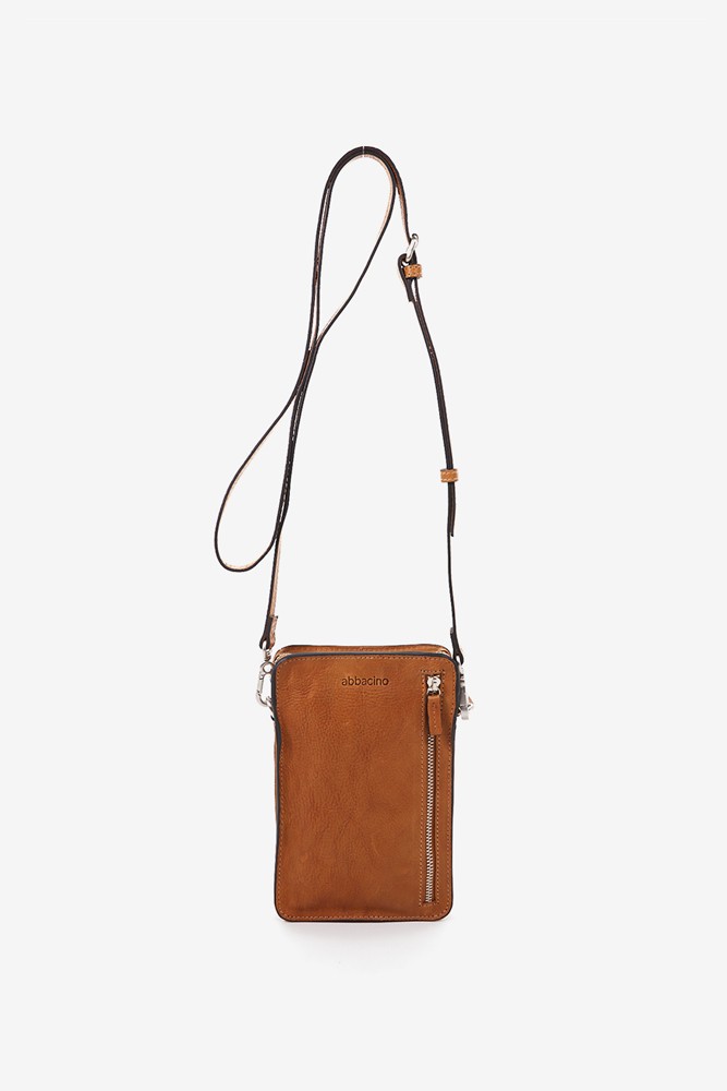Abbacino Bolso Para El Móvil En Piel Troquelada Cognac