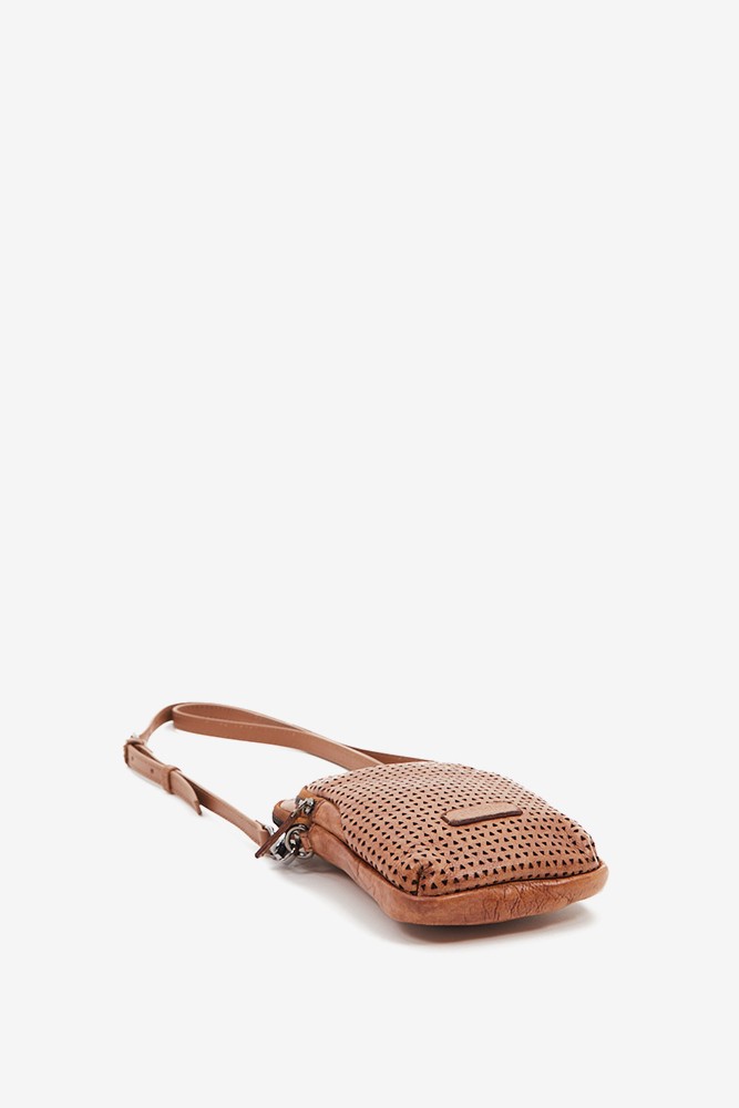 Abbacino Bolso Para El Móvil En Piel Troquelada Cognac