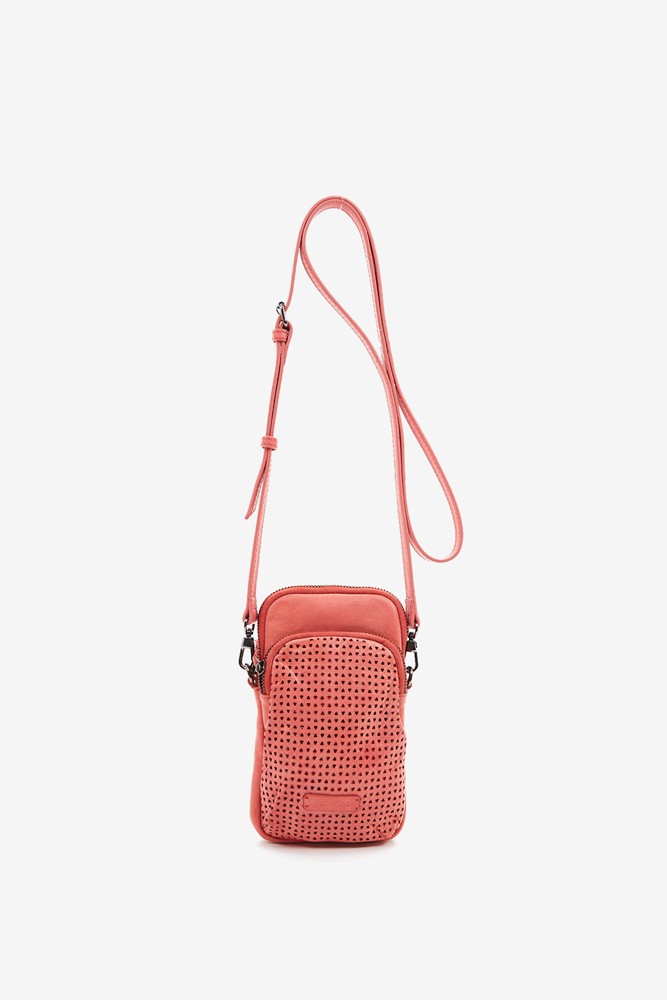 Abbacino Bolso Para El Móvil En Piel Troquelada Coral