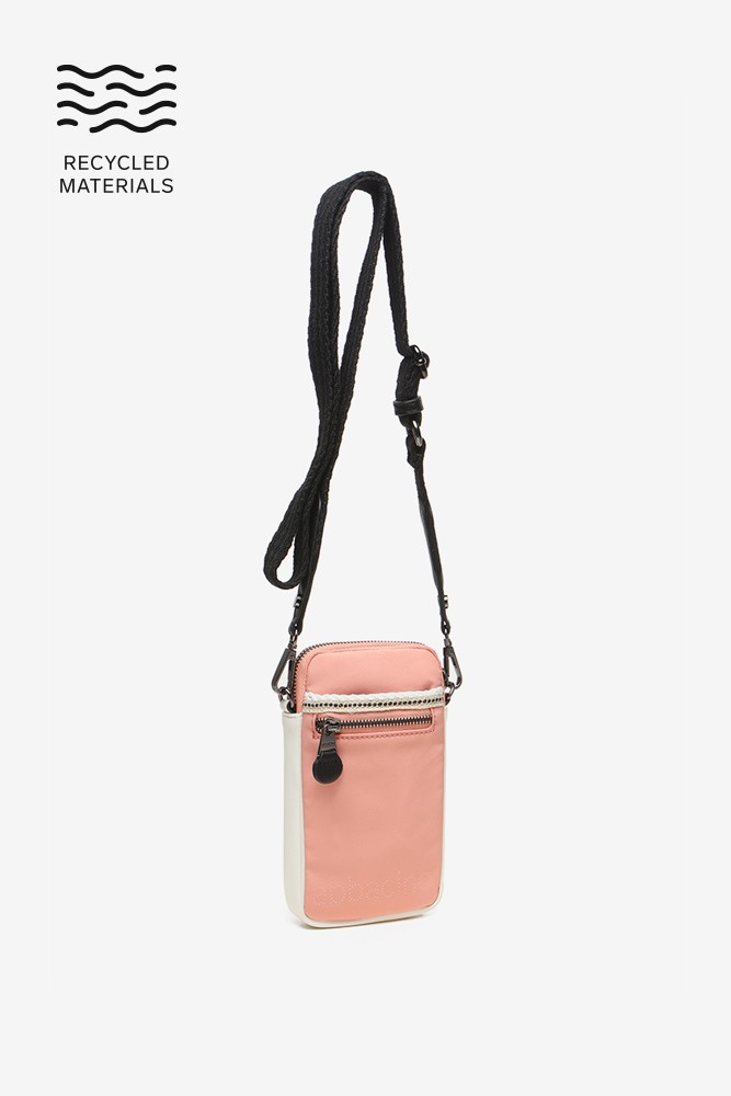 Abbacino Bolso para el móvil en tejidos reciclados coral