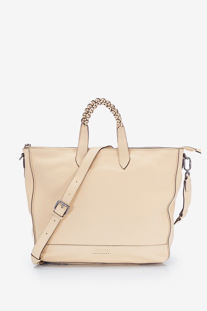 Abbacino Bolso Shopper De Mujer De Piel Con Asa Trenzada En Amarillo