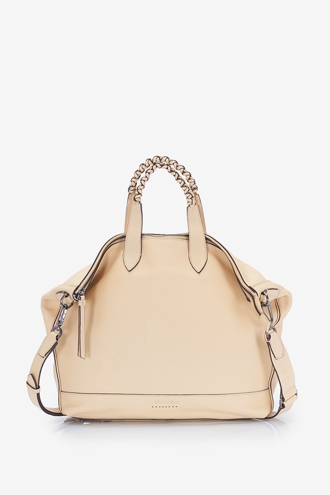 Abbacino Bolso Shopper De Mujer De Piel Con Asa Trenzada En Amarillo