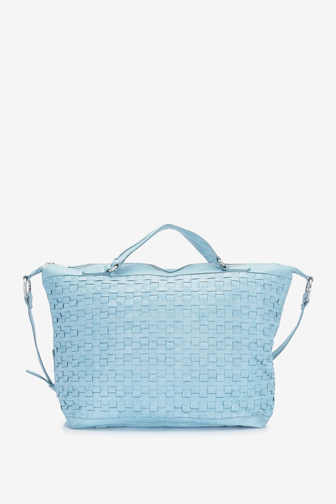 Abbacino Bolso Shopper De Mujer De Piel Trenzada En Turquesa