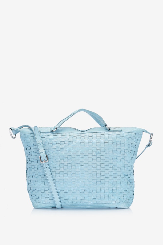 Abbacino Bolso Shopper De Mujer De Piel Trenzada En Turquesa