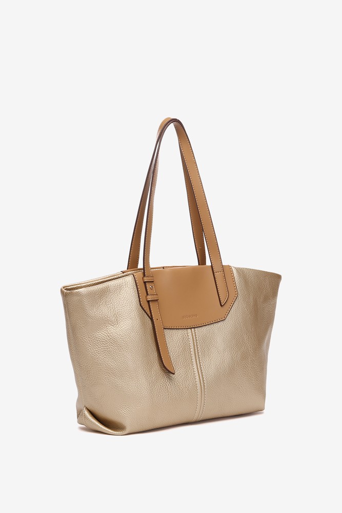 Abbacino Bolso shopper en materiales reciclados dorado