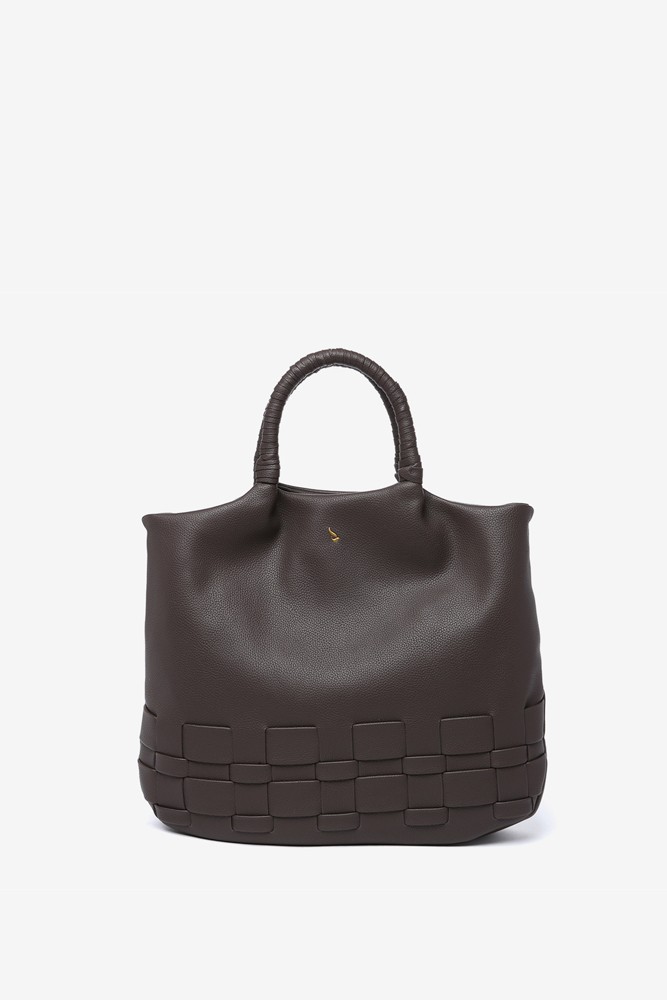 Abbacino Bolso Shopper En Materiales Reciclados Trenzados Marrón