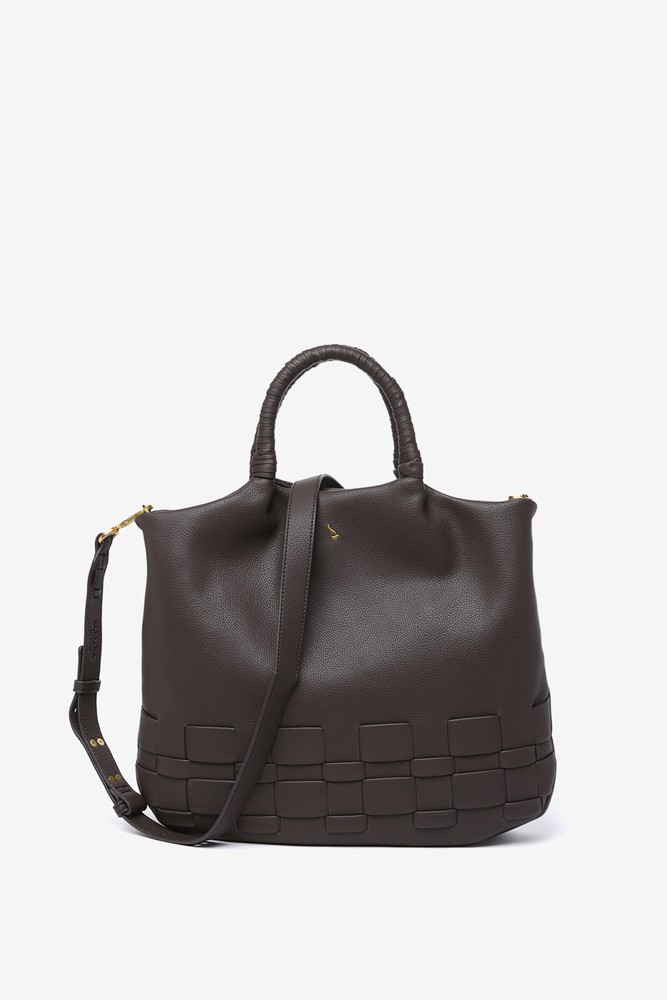 Abbacino Bolso Shopper En Materiales Reciclados Trenzados Marrón