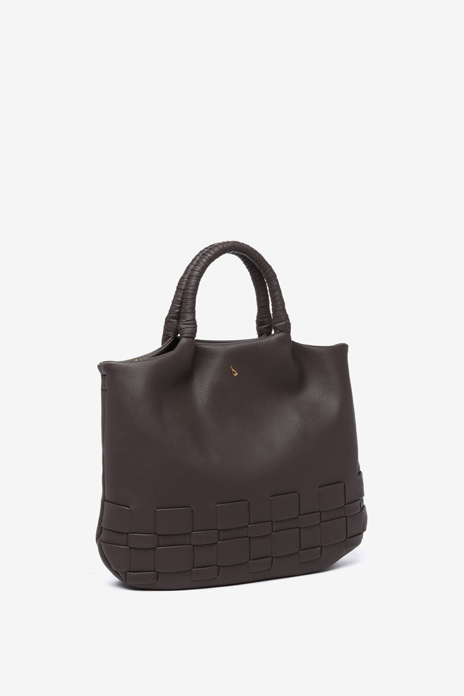 Abbacino Bolso shopper en materiales reciclados trenzados marrón