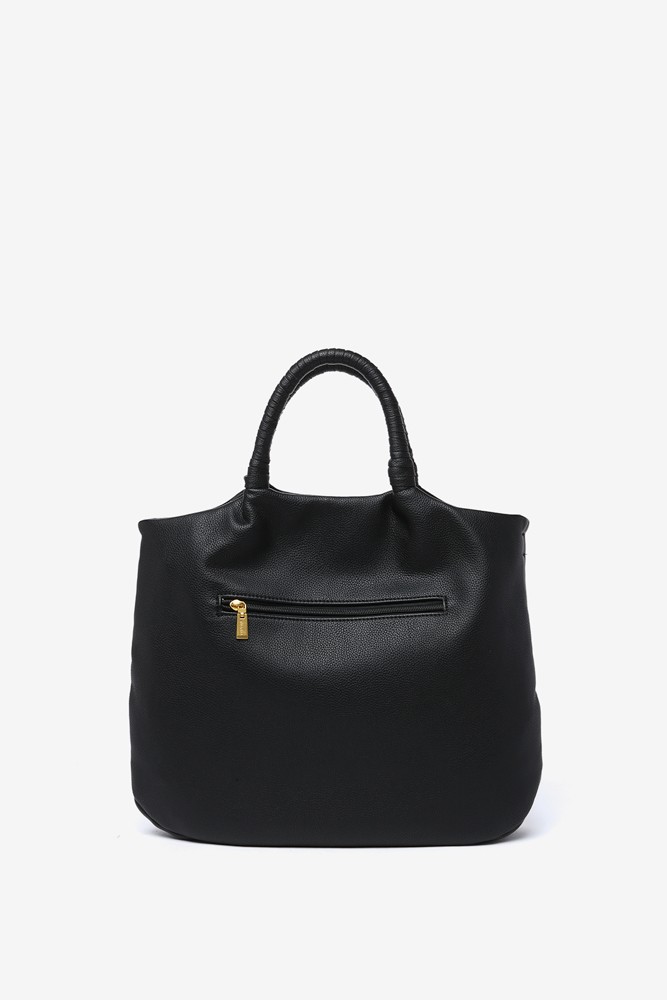 Abbacino Bolso Shopper En Materiales Reciclados Trenzados Negro