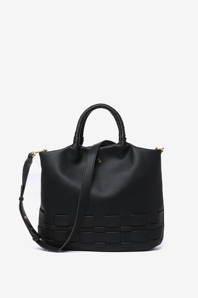 Abbacino Bolso Shopper En Materiales Reciclados Trenzados Negro