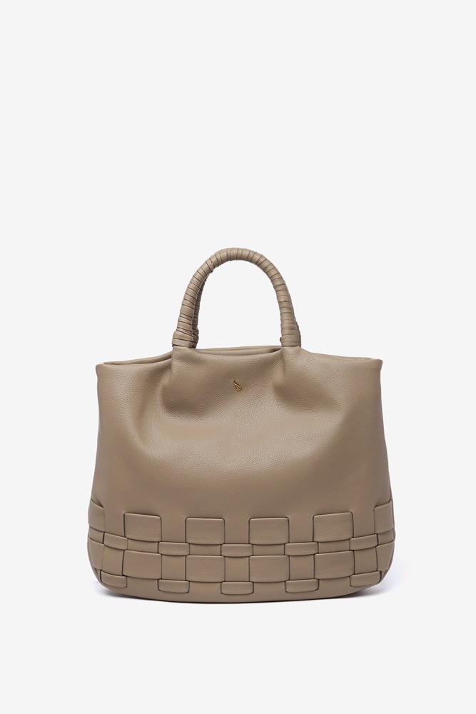 Abbacino Bolso Shopper En Materiales Reciclados Trenzados Taupe