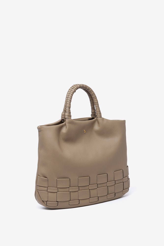 Abbacino Bolso shopper en materiales reciclados trenzados taupe