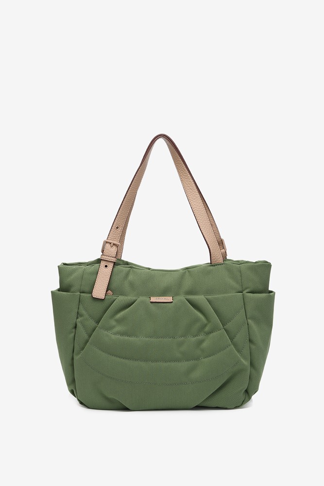Abbacino Bolso Shopper En Materiales Reciclados Y Acolchados Verde