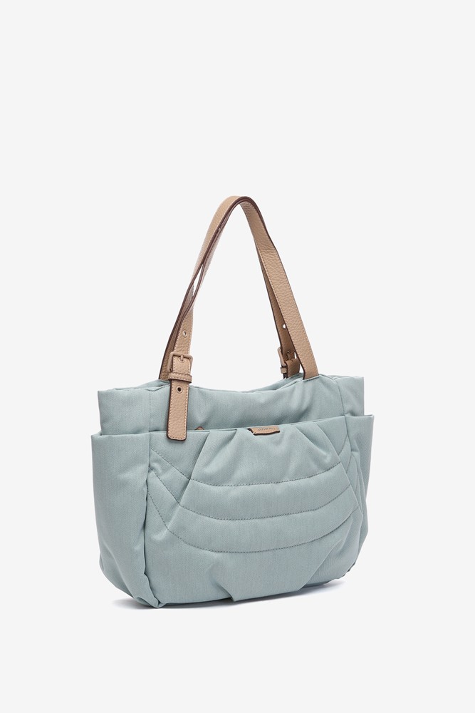 Abbacino Bolso shopper en materiales reciclados y acolchados azul