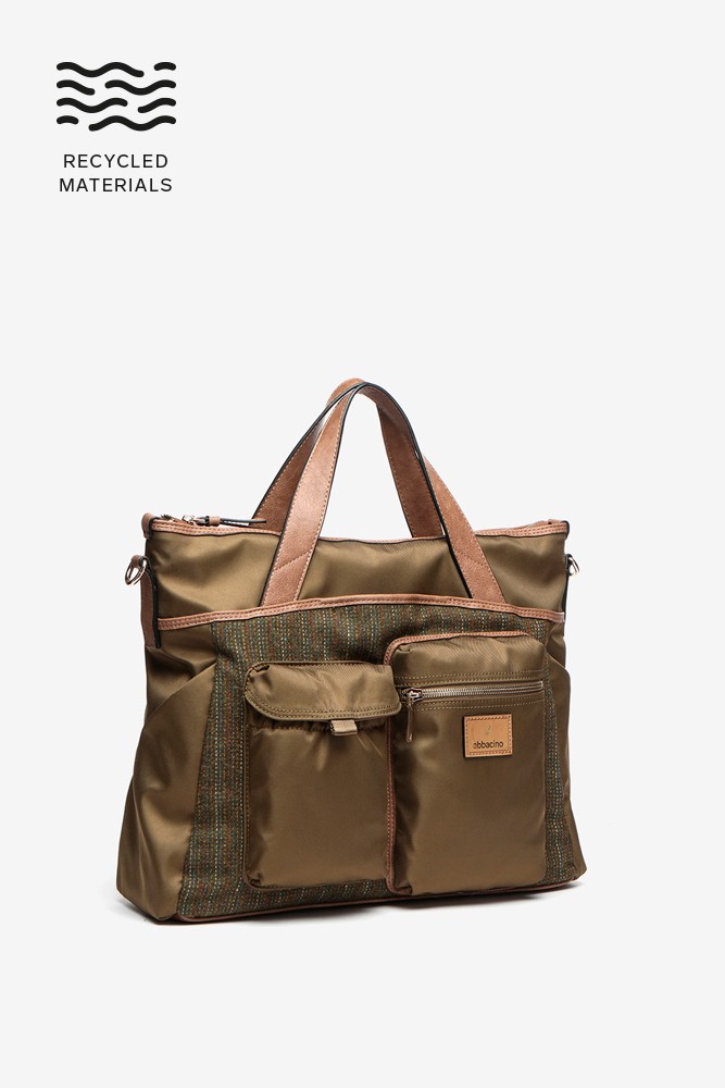 Abbacino Bolso shopper para el portátil en materiales reciclados verde