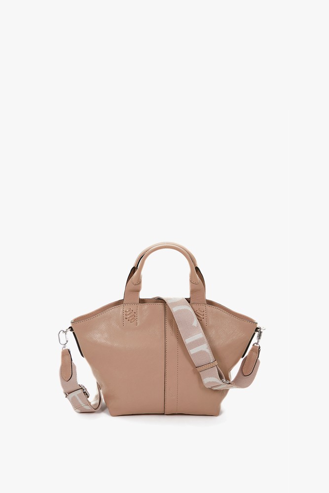 Abbacino Bolso Shopper Pequeño De Mujer En Piel Beige
