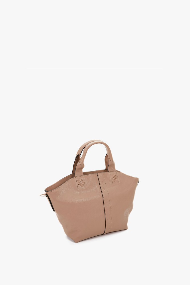 Abbacino Bolso shopper pequeño de mujer en piel beige