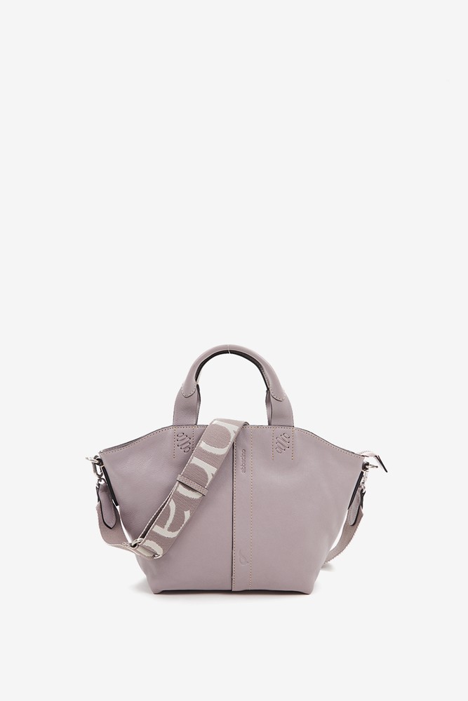 Abbacino Bolso Shopper Pequeño De Mujer En Piel Lavanda