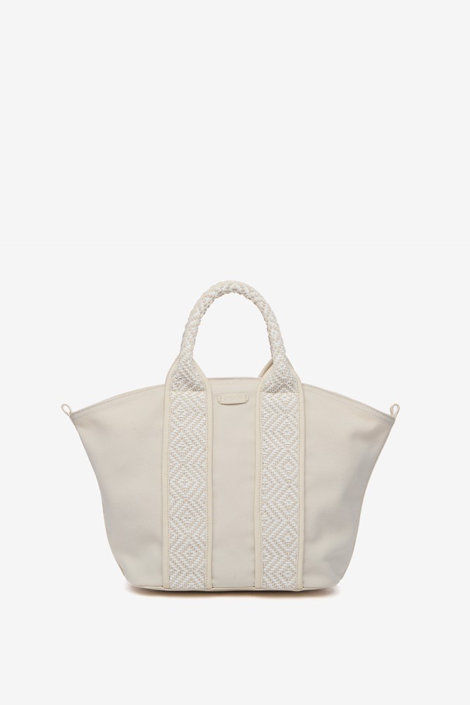 Abbacino Bolso Shopper Pequeño En Materiales Reciclados En Beige