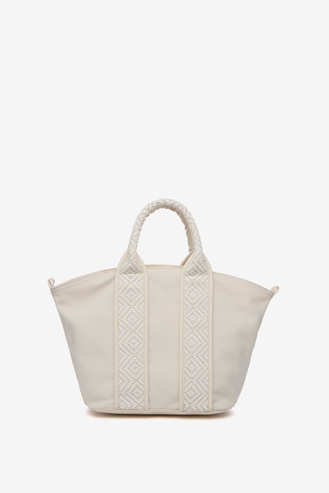 Abbacino Bolso Shopper Pequeño En Materiales Reciclados En Beige