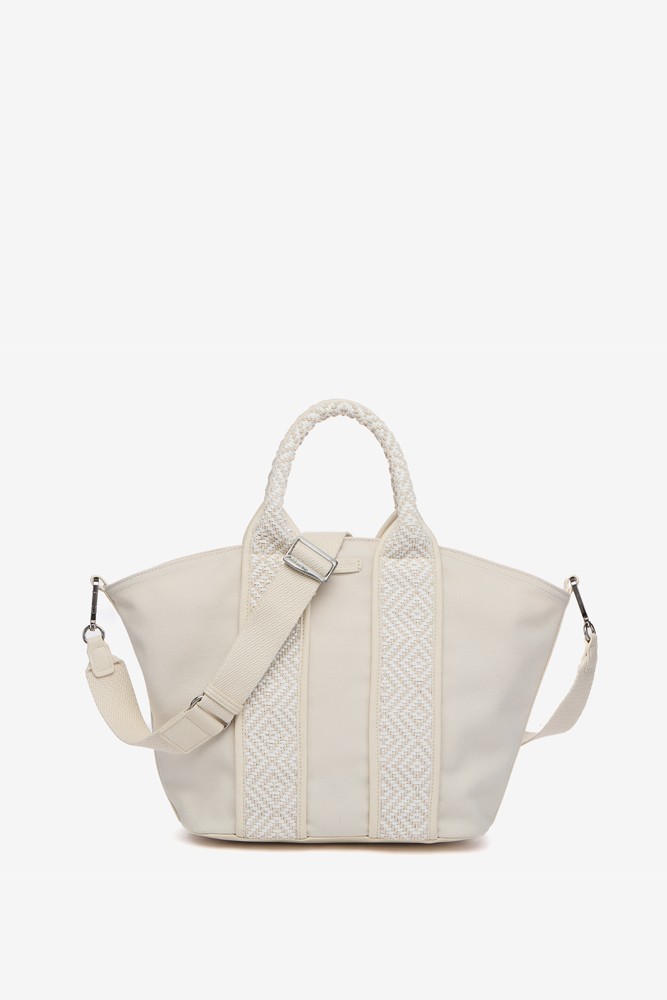 Abbacino Bolso Shopper Pequeño En Materiales Reciclados En Beige