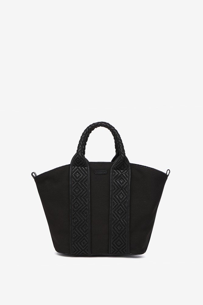 Abbacino Bolso Shopper Pequeño En Materiales Reciclados En Negro