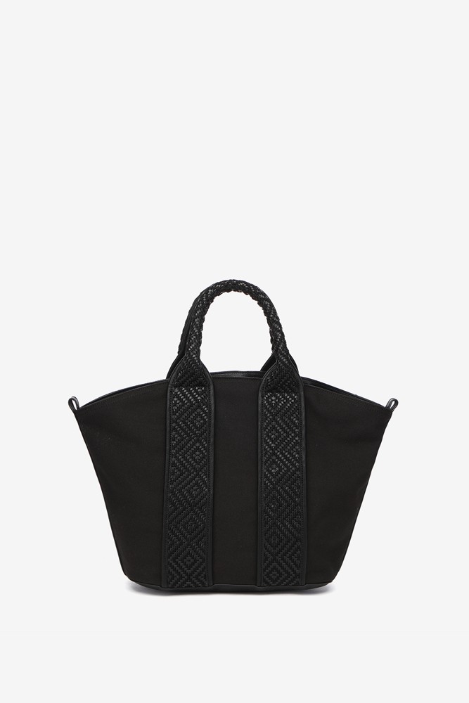 Abbacino Bolso Shopper Pequeño En Materiales Reciclados En Negro