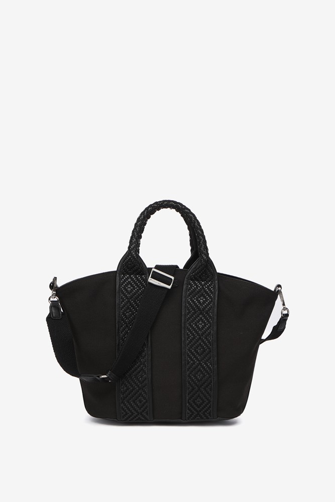 Abbacino Bolso Shopper Pequeño En Materiales Reciclados En Negro