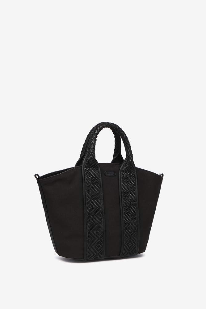 Abbacino Bolso shopper pequeño en materiales reciclados en negro