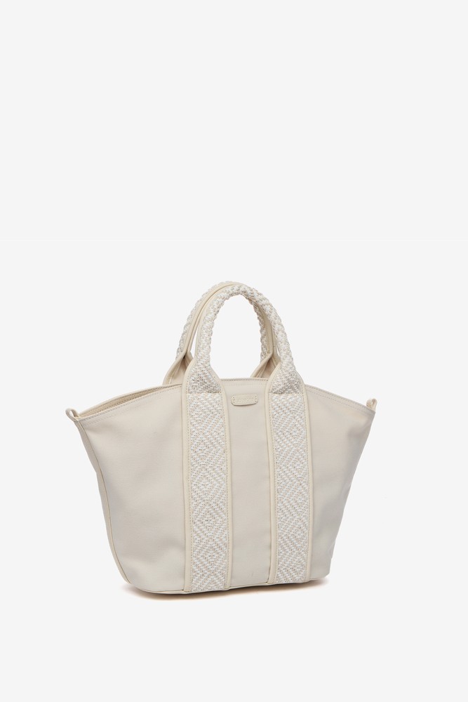 Abbacino Bolso shopper pequeño en materiales reciclados en beige