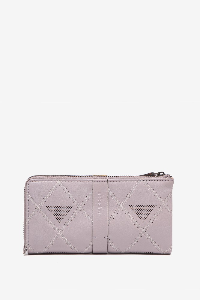 Abbacino Cartera Grande De Piel Troquelada En Morado