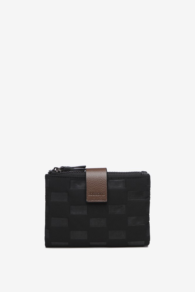 Abbacino Cartera Pequeña De Mujer En Nylon Acolchado Negro