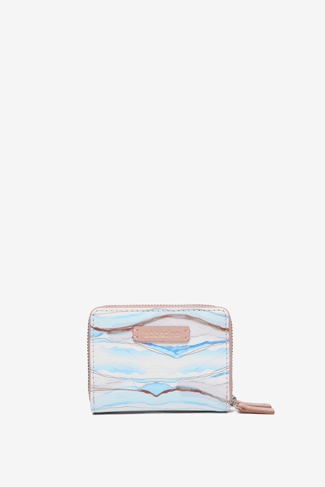 Abbacino Cartera Pequeña De Piel Con Estampado Abstracto En Azul