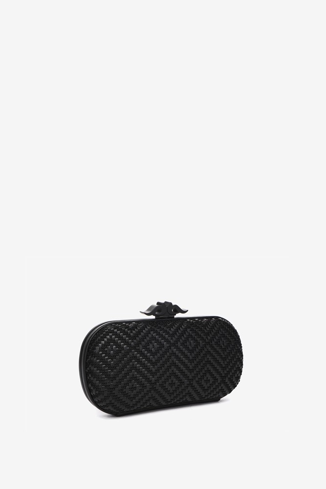 Abbacino Clutch de fiesta con estampado geométrico en negro