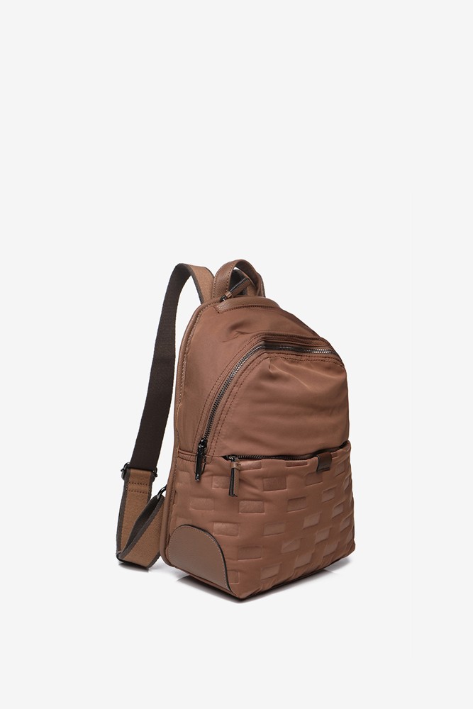 Abbacino Mochila de mujer para i-Pad en nylon acolchado en taupe