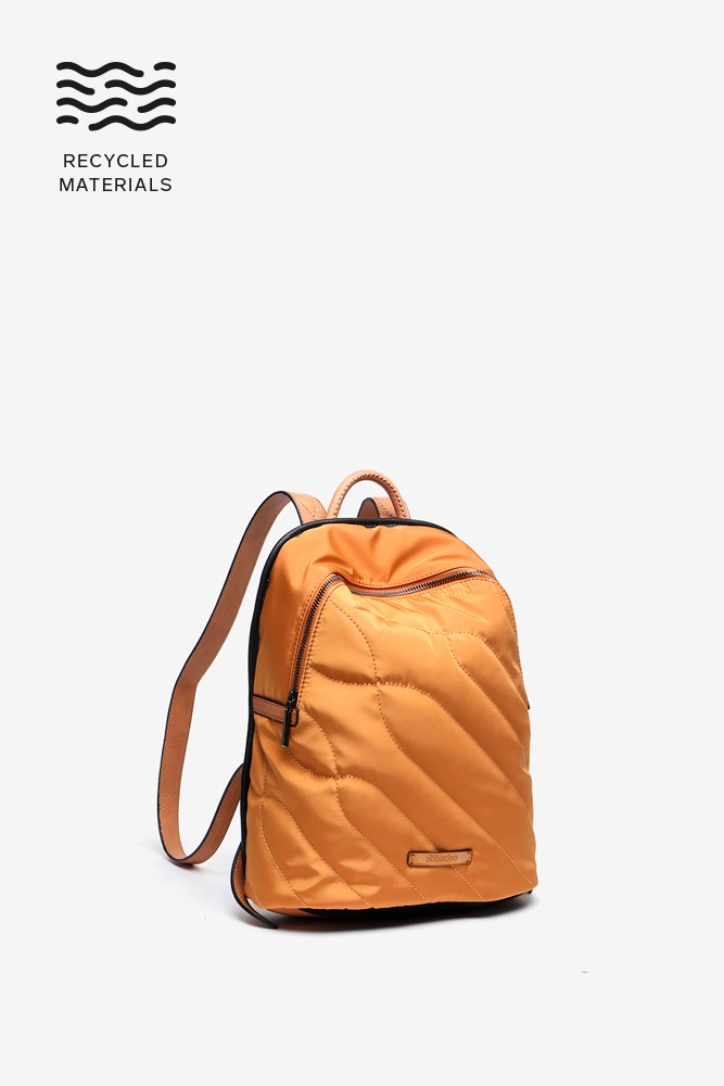 Abbacino Mochila en materiales reciclados y acolchados ámbar