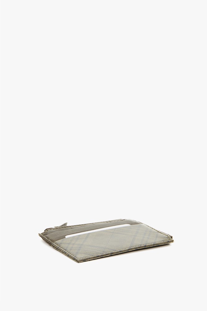 Abbacino Monedero-tarjetero De Mujer De Piel Con Print A Cuadros Verde