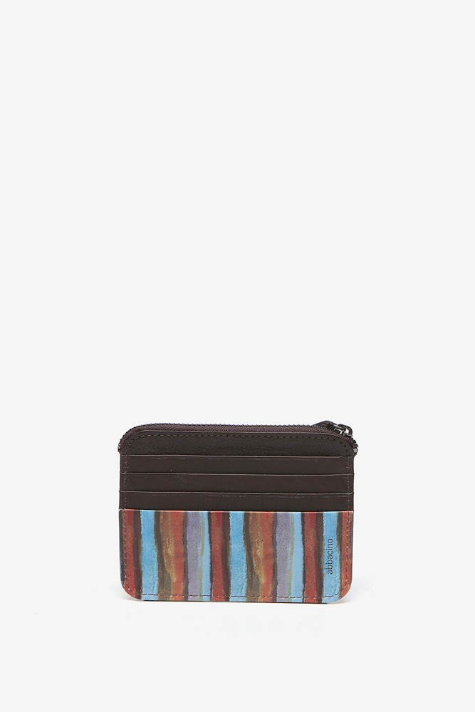Abbacino Monedero-tarjetero En Piel Con Estampado Multicolor