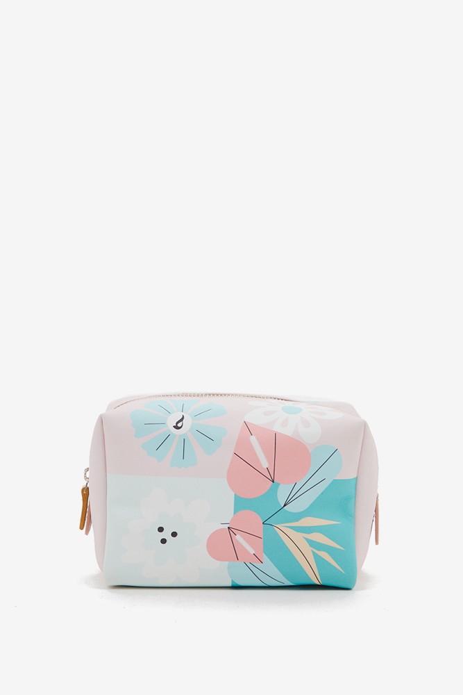 Abbacino Neceser Grande De Mujer En Piel Con Print Floral