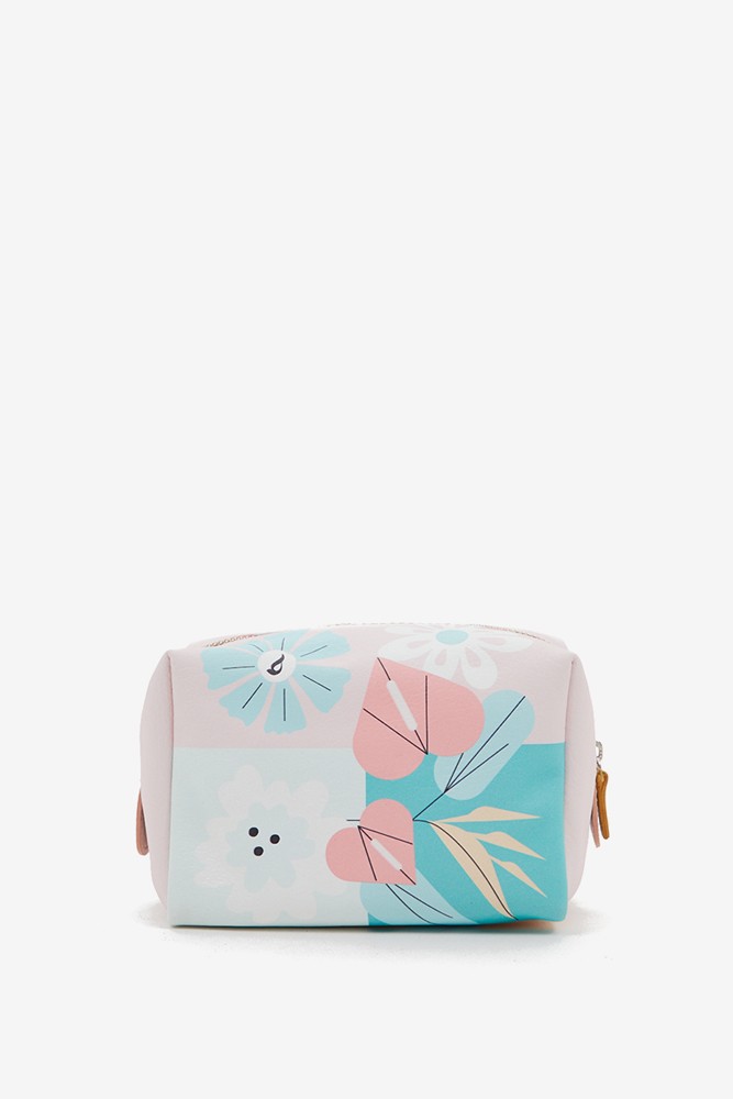 Abbacino Neceser Grande De Mujer En Piel Con Print Floral