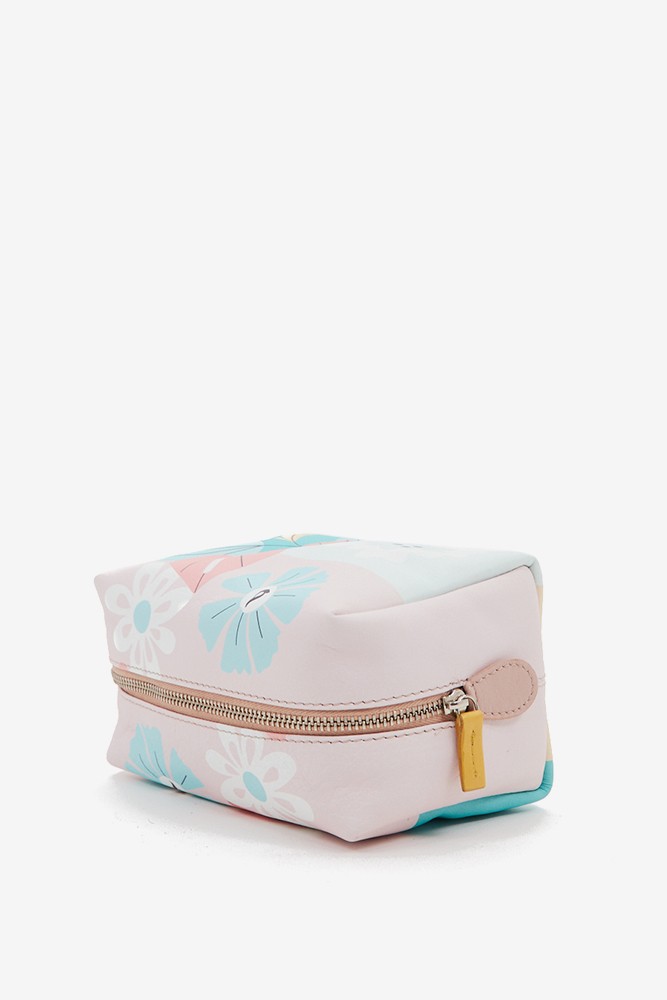 Abbacino Neceser Grande De Mujer En Piel Con Print Floral